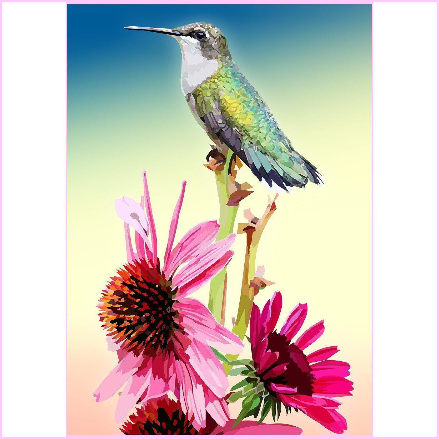 Tall Hummingbird Diamond Painting Kit - by Elvira Clement – Heartful  Diamonds